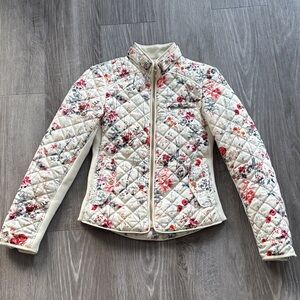 Zara Cream Floral Puffer Jacket